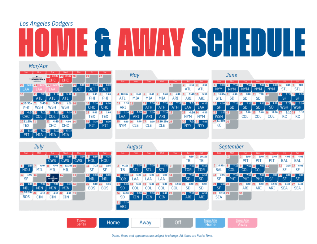 Your Complete Los Angeles Dodgers Schedule 2025