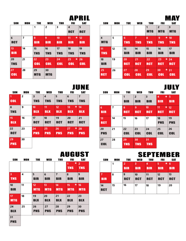 Chattanooga Lookouts 2025 Schedule - Printable FREE PDF Download