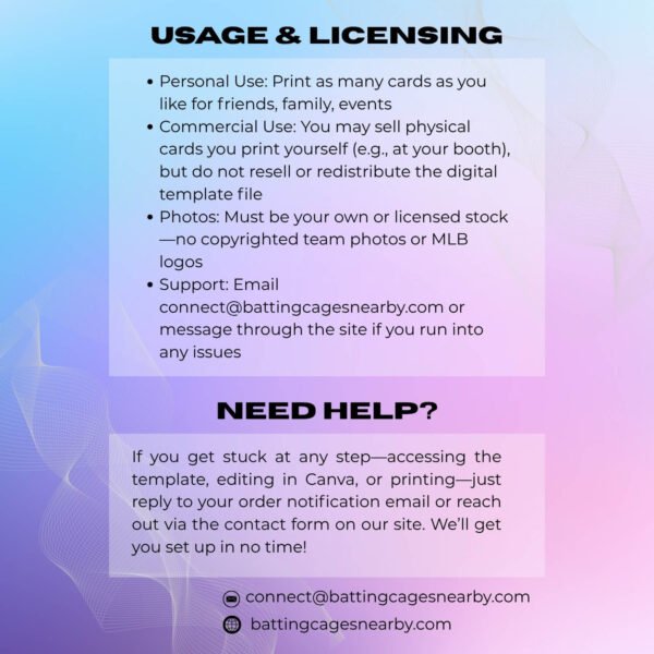 Editable Baseball Card Template (Front & Back) | Printable Canva & PDF/PNG Download