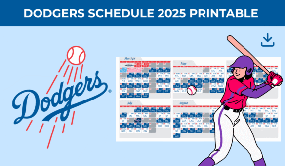 Los Angeles Dodgers Schedule 2025 Printable PDF Download For FREE