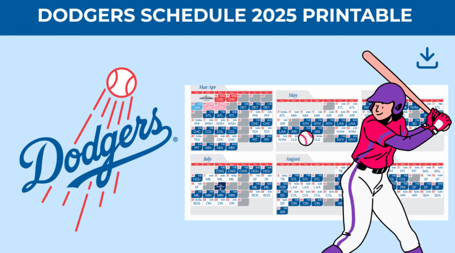 Los Angeles Dodgers Schedule 2025 Printable PDF Download For FREE
