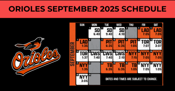 Baltimore Orioles September 2025 Schedule – Complete Game