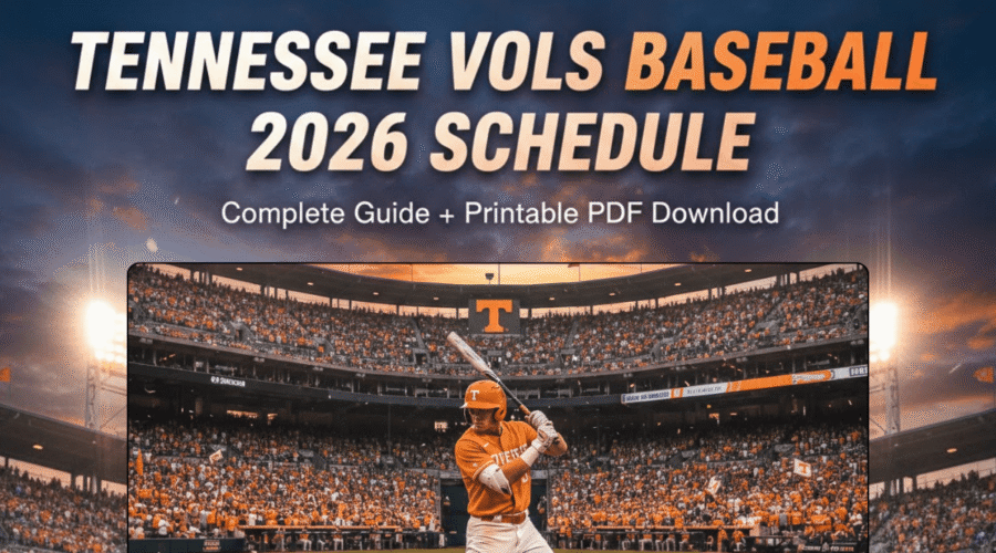 Tennessee Vols Baseball 2026 Complete Schedule | Printable PDF