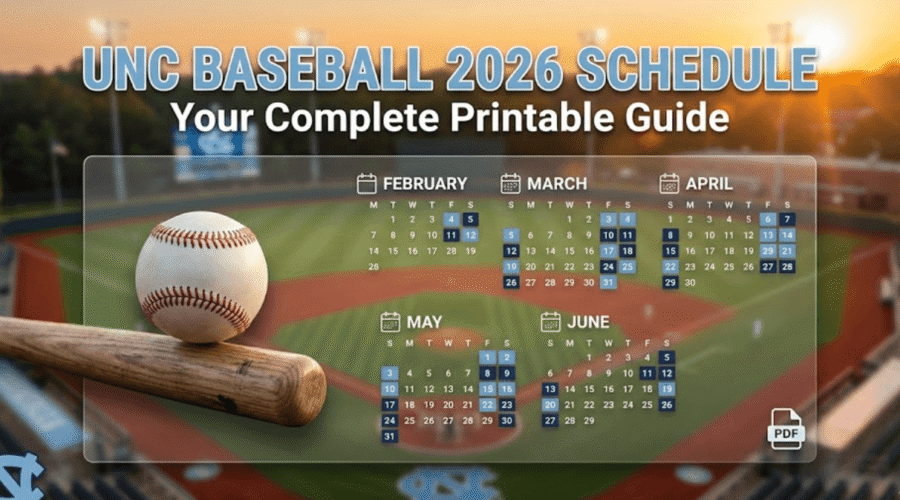 UNC 2026 Baseball Schedule: Printable PDF