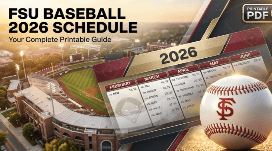 Florida State University Baseball 2026 Schedule: Printable PDF