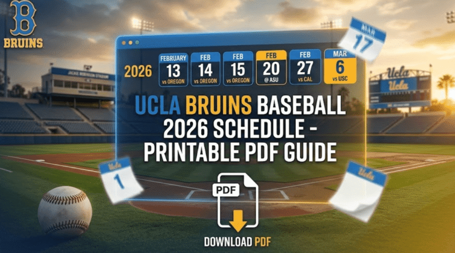 UCLA Bruins Baseball 2026 Schedule – Printable PDF