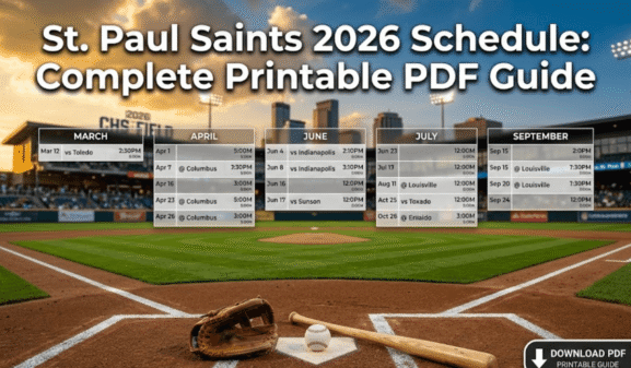 St. Paul Saints 2026 Season Schedule: Printable PDF