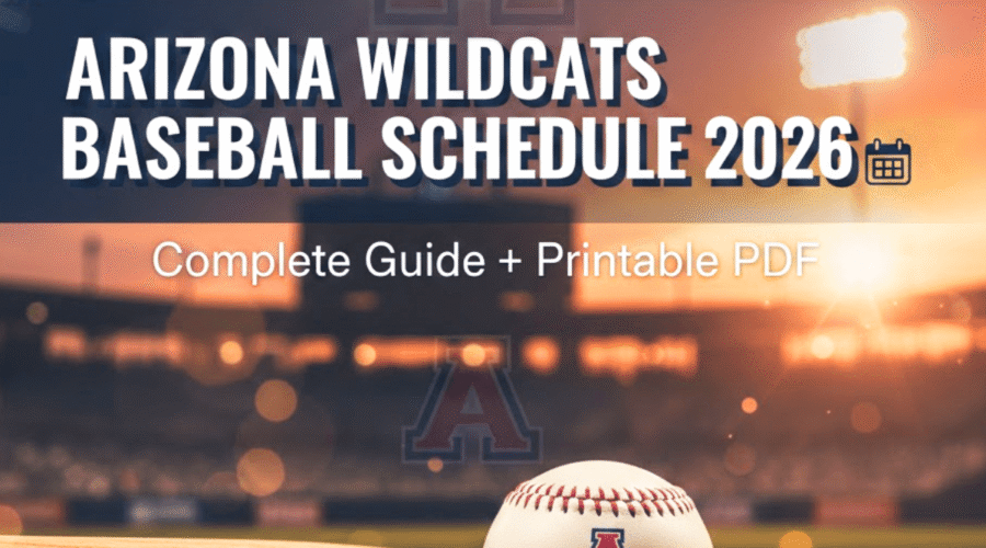 Arizona Wildcats Baseball Schedule 2026: Printable PDF