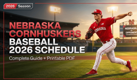Nebraska Cornhuskers Baseball 2026 Schedule: Printable PDF