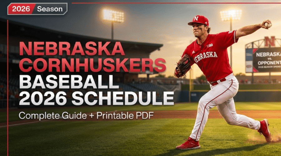Nebraska Cornhuskers Baseball 2026 Schedule: Printable PDF