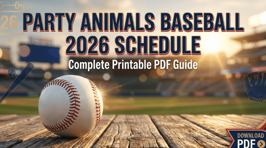 Party Animals Baseball 2026 Schedule: Printable PDF Guide