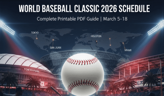World Baseball Classic 2026 Schedule: Printable PDF Guide