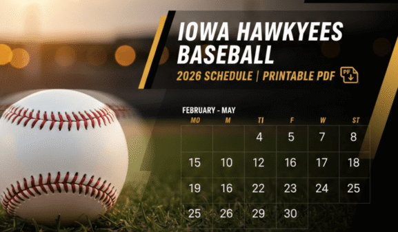 Iowa Hawkeyes Baseball 2026 Schedule: Printable PDF