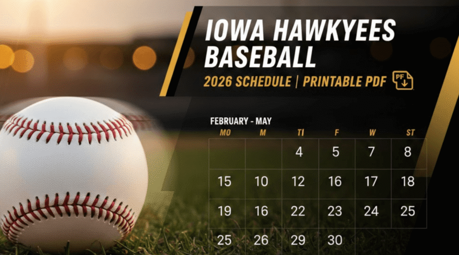 Iowa Hawkeyes Baseball 2026 Schedule: Printable PDF