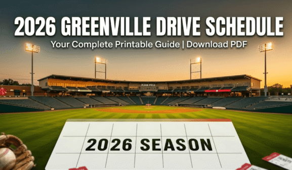 Greenville Drive Schedule 2026: Printable PDF