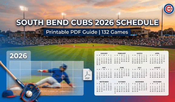 South Bend Cubs Schedule 2026: Printable PDF