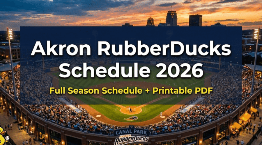 Akron RubberDucks Schedule 2026: Printable PDF