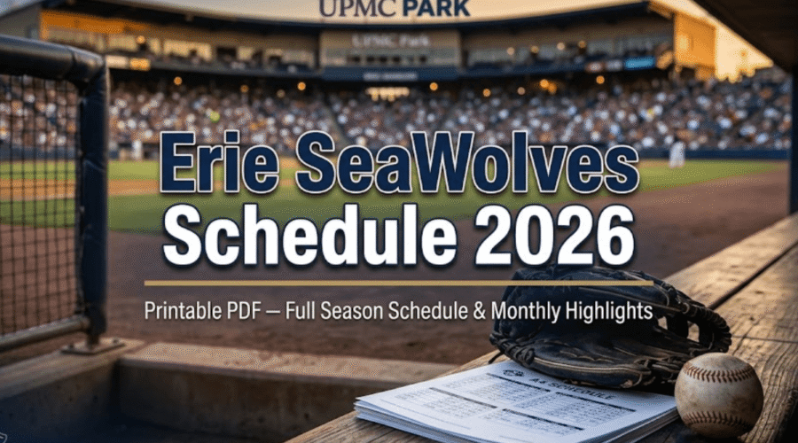 Erie SeaWolves Schedule Printable 2026: PDF Schedule