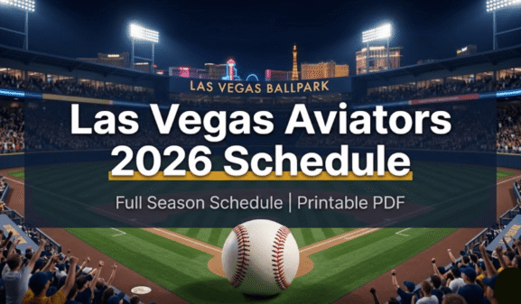 Las Vegas Aviators Schedule 2026 - Printable PDF
