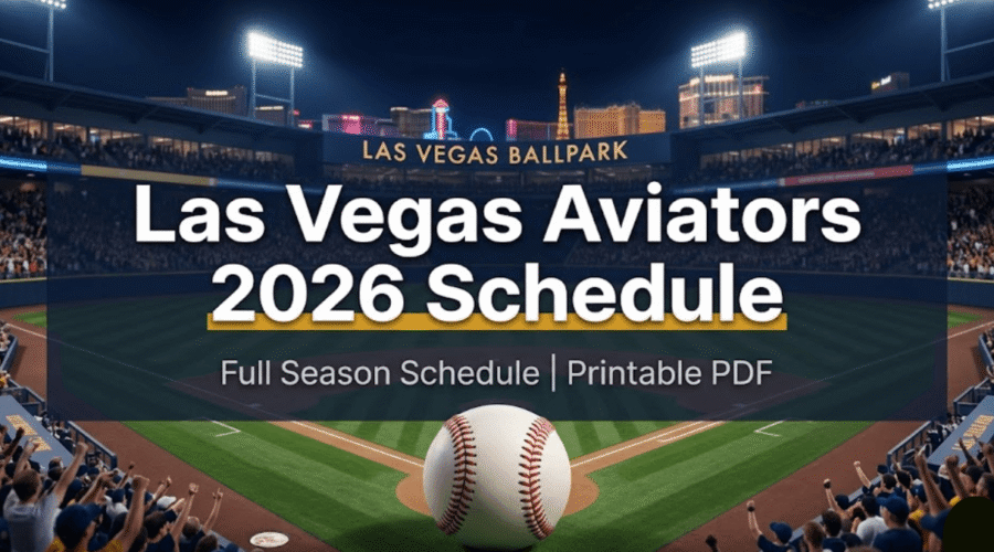 Las Vegas Aviators Schedule 2026 – Printable PDF